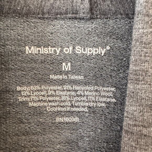 Ministry of Supply Womens Fusion Terry Open Cardigan Medium Gray Minimalist - Picture 5 of 5